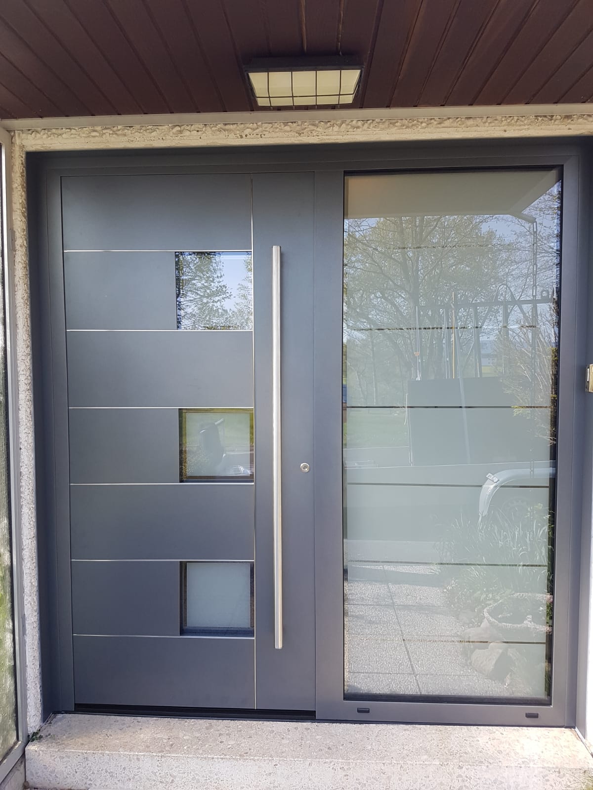 Anthrazit Haustür Seitenteil